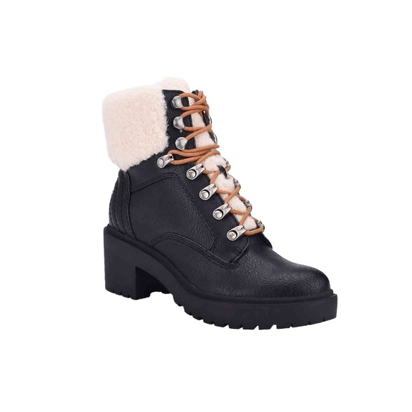 Indigo Shoes - Indigo Rd. Faux Shearling Military Combat Boot